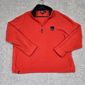 Vintage Polo Ralph Lauren fleece Orange Mens XL Polartec 1/4 Zip lightweight